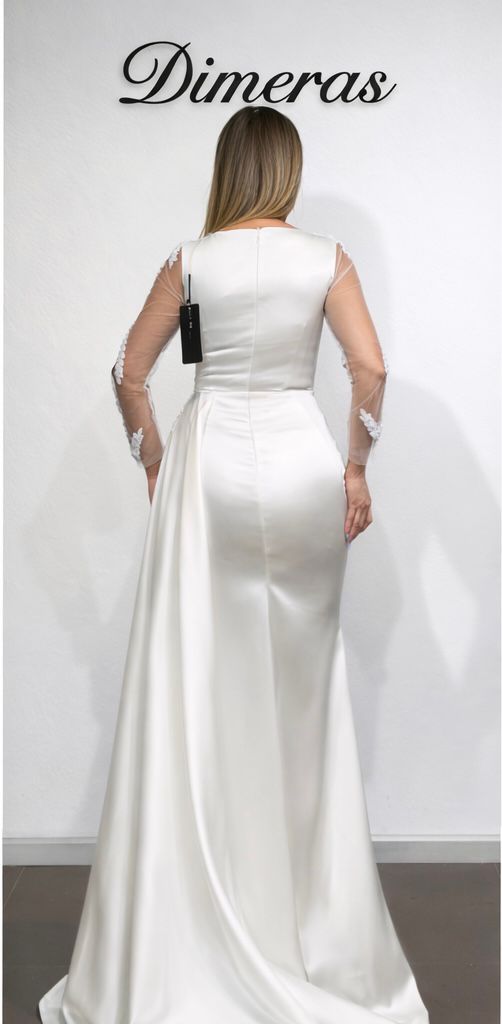 Elegantes Satin-Abendkleid mit Spitze & Drapierung